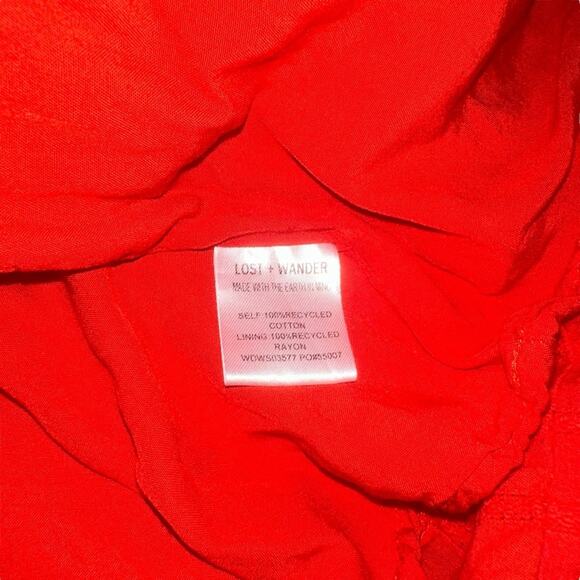 Lost + Wander Strawberry Waves Short Sleeve Red Midi Dress SMALL - Picture 5 of 9